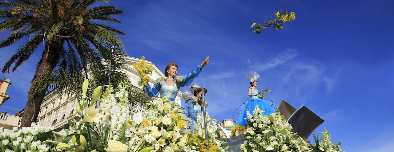 Blumenschlacht am Karneval in Nizza